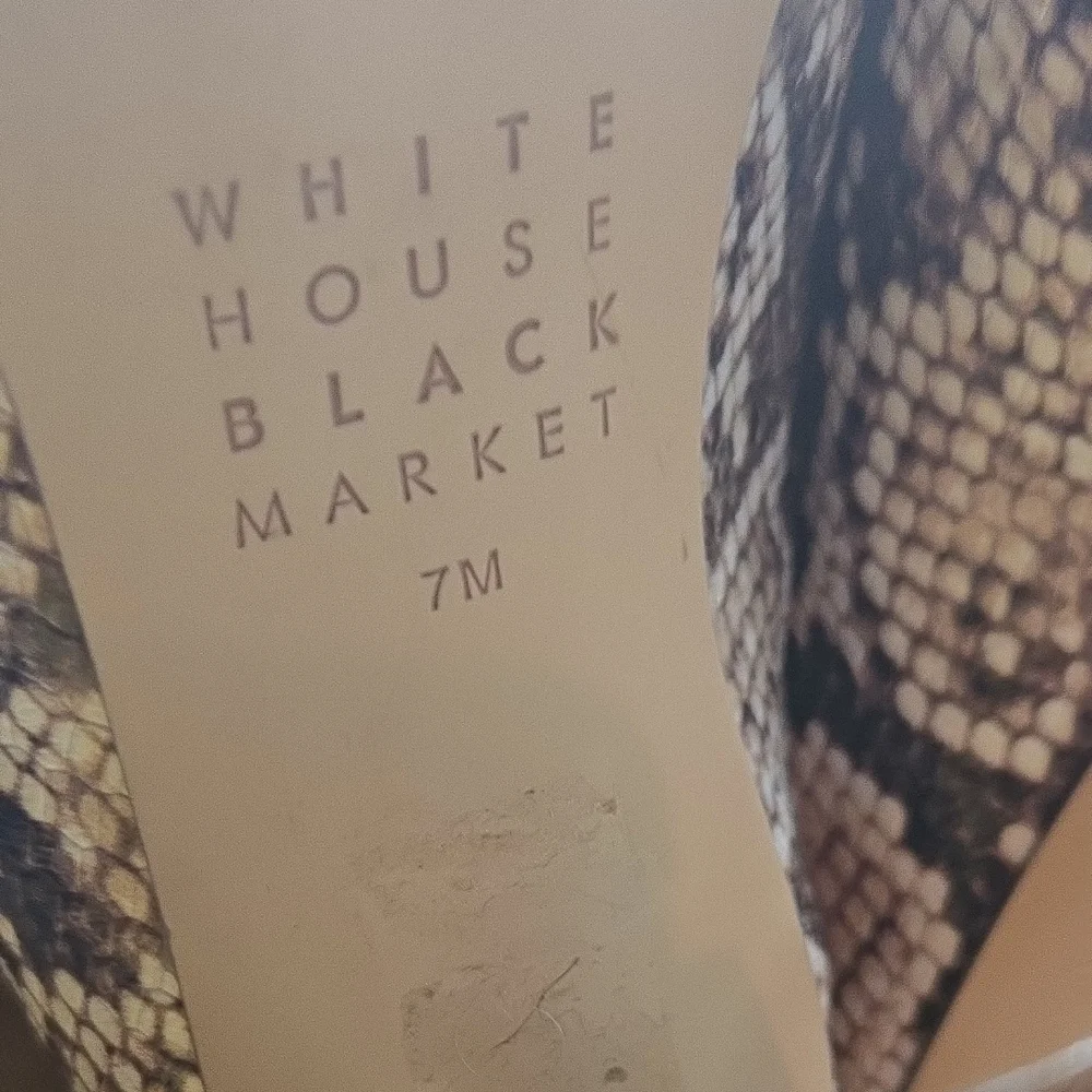 White House Black Market Snake Print Mules with Chain Detail - Picture 3 of 3